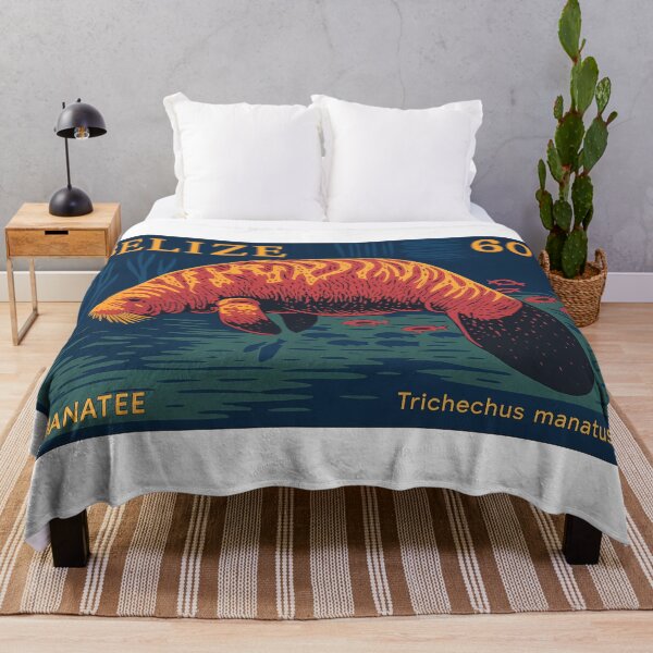 Item preview, Belize West Indian Manatee Stamp Poster designed and sold by retrographics.
