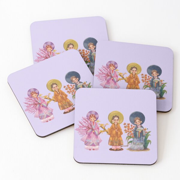 Item preview, Vietnamese Girls in Nhat Binh Robes with Flowers designed and sold by RosalinesEyes.