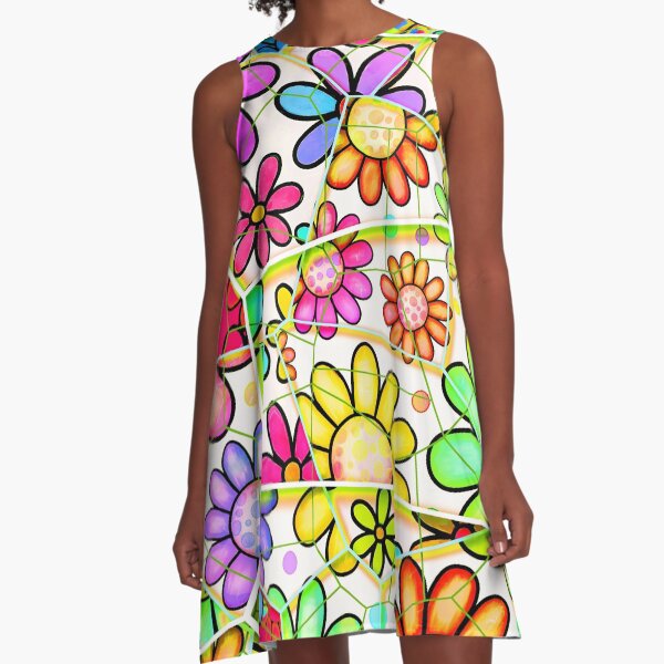 Item preview, Retro 1960's Vibrantly Colorful Floral Art Aesthetic Pattern designed and sold by DEC02.