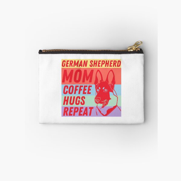 Item preview, German shepherd Mom coffee hugs repeat  designed and sold by BritishDelights.