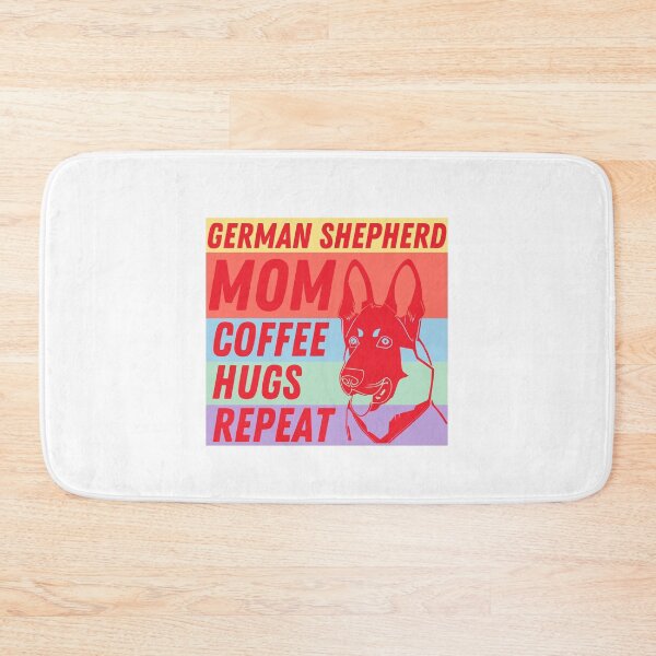 Item preview, German shepherd Mom coffee hugs repeat  designed and sold by BritishDelights.