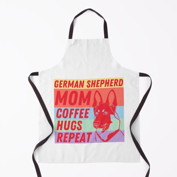 Item preview, German shepherd Mom coffee hugs repeat designed and sold by BritishDelights.