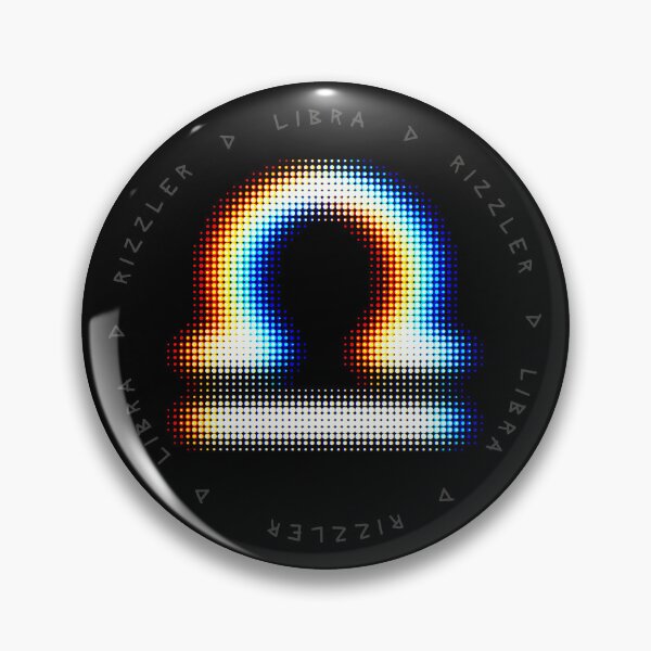 Item preview, Libra Glitch – Balanced Halftone Zodiac Symbol in Neon Air designed and sold by H Jonas.