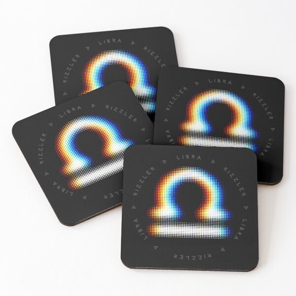 Item preview, Libra Glitch – Balanced Halftone Zodiac Symbol in Neon Air designed and sold by H Jonas.