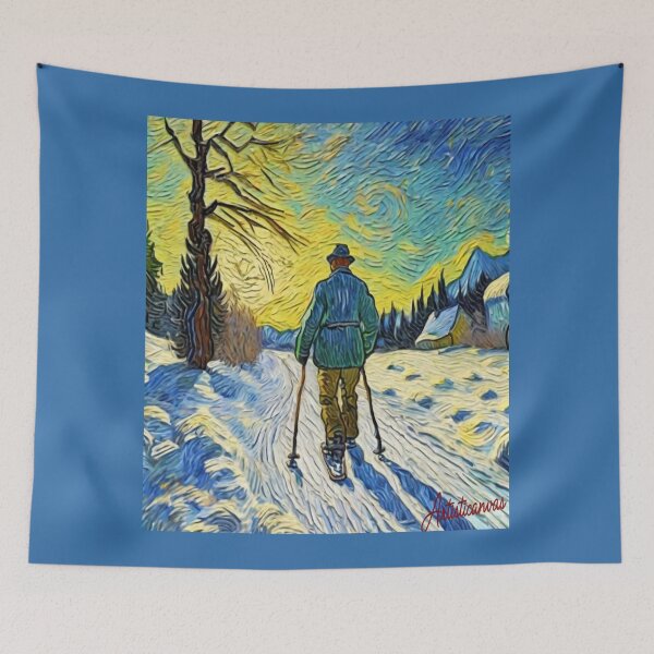 Item preview, "Snowshoeing Serenity: Intimate Journey in Vibrant Winter Landscape" designed and sold by Artisticanvas.