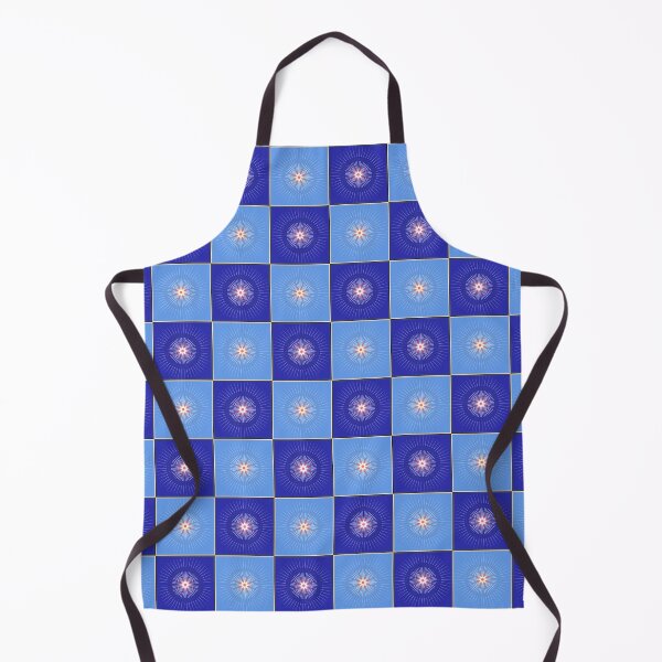 Item preview, Retro Modern Design 15-1: Blue Check with Starbursts designed and sold by SBVillard.