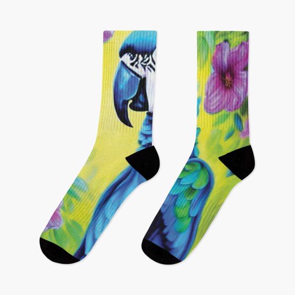 Item preview, Tropical Blue Parrot – Exotic Bird in Floral Jungle designed and sold by fairmaiden7.