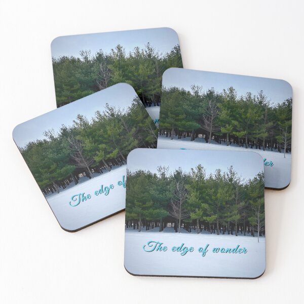 Item preview, The Edge of Wonder – Winter Forest Photography with Quote designed and sold by Dynahgrl.