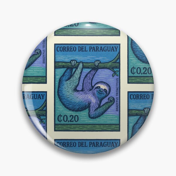 Item preview, Paraguay Sloth Stamp Poster  designed and sold by retrographics.