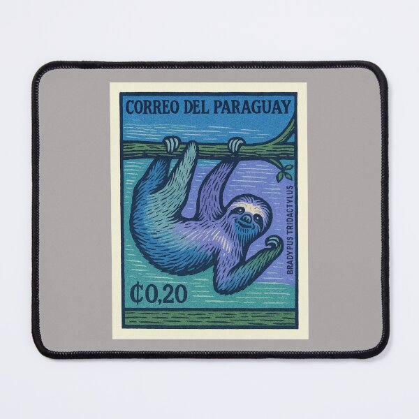 Item preview, Paraguay Sloth Stamp Poster designed and sold by retrographics.