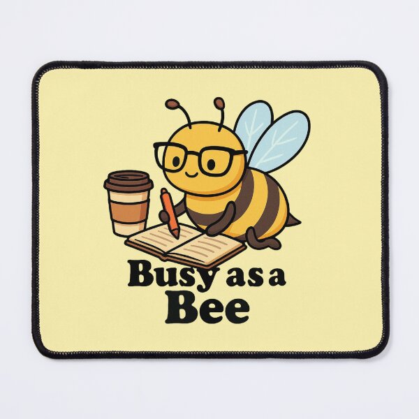 Item preview, Busy as a Bee - Cute Productivity Bee with Planner and Coffee designed and sold by Myra365Art.