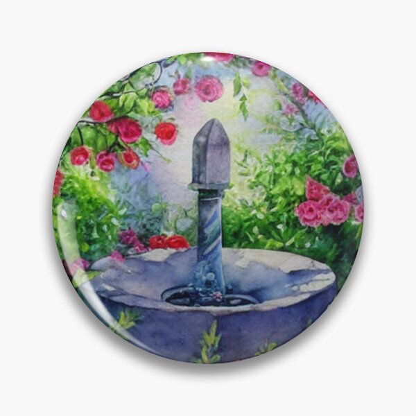 Item preview, Romantic Garden Water Fountain • Floral Vintage Courtyard designed and sold by fairmaiden7.