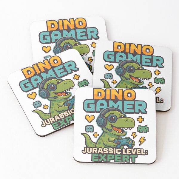 Item preview, Dino Gamer Jurassic Level Expert Prehistoric Pixel Player designed and sold by k3rstman1.