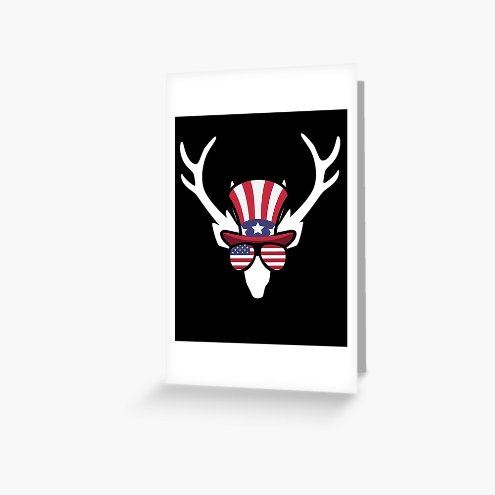 Deer Happy 4th Of July Tarjetas de felicitación