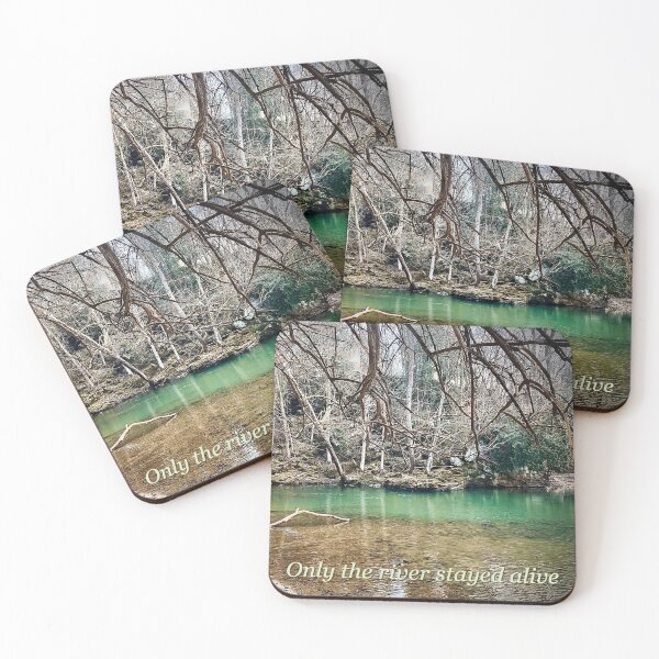 Item preview, Only the River Stayed Alive – Minimalist Nature Quote Art designed and sold by Dynahgrl.