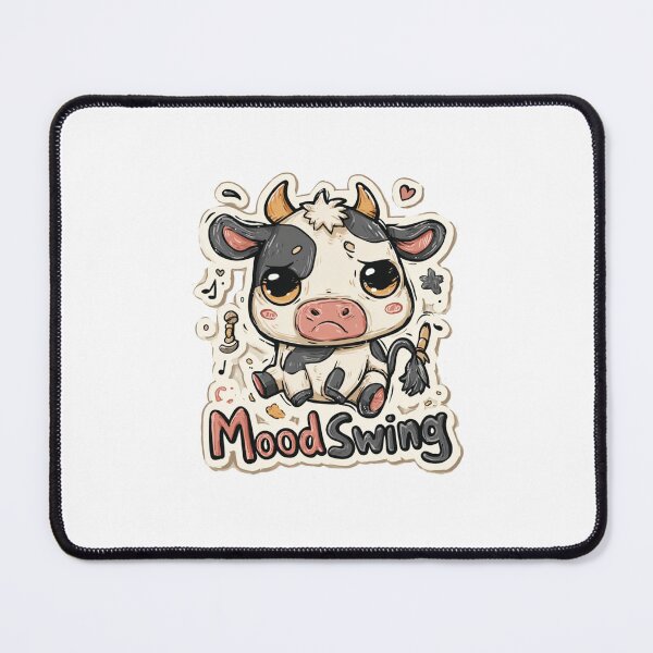 Item preview, Moo-d Swing Angry Cute Cow designed and sold by AdequateTRex.