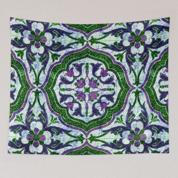 Item preview, Flor batik espejo púrpura y verde designed and sold by AuroraXGreen.