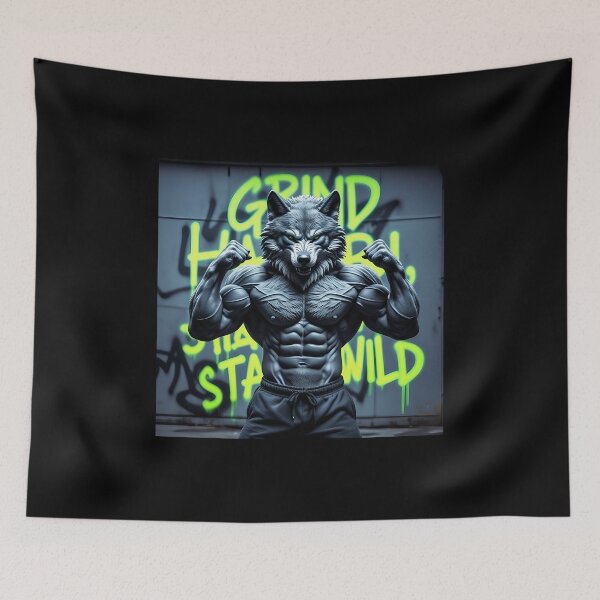 Item preview, Wolf Spirit Gym Motivation Sticker – Primal Strength Quote for Beast Mode Mindset & Alpha Fitness Energy designed and sold by MillionaireGenZ ⭐⭐⭐⭐⭐ (5.0).