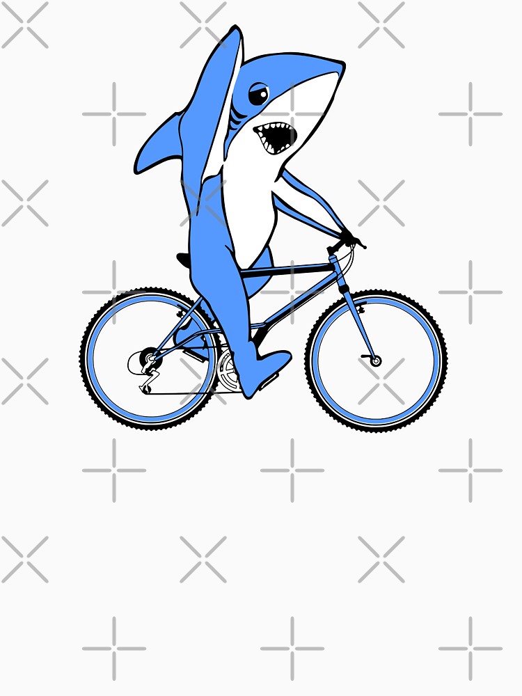 Thumbnail 7 of 7, Classic T-Shirt, Funny Bicycle Riding Left Shark  designed and sold by EthosWear.