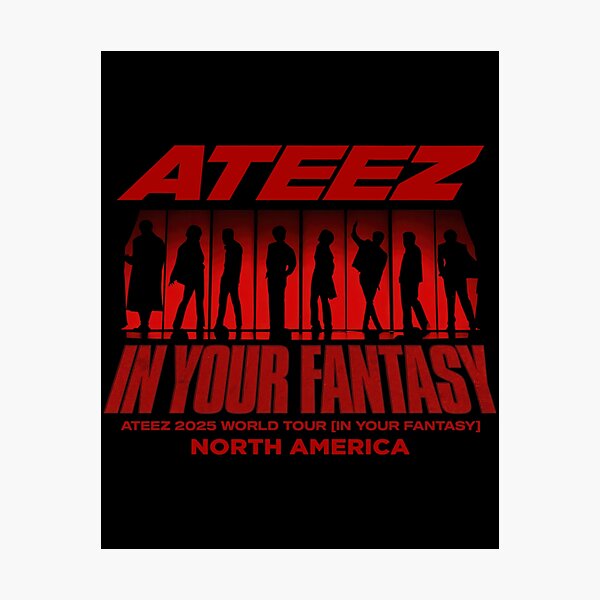 Aperçu de l'œuvre Tournée mondiale rétro Ateez 2025 dans votre imagination créée et vendue par didiershreves.