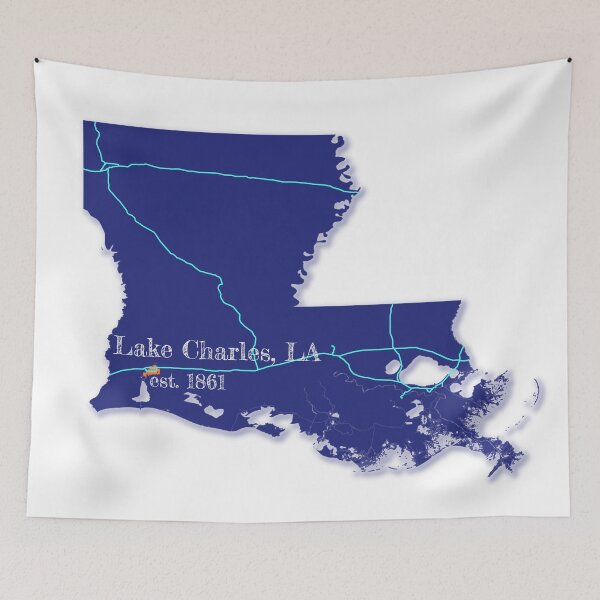 Item preview, Lake Charles, LA [Blue] designed and sold by PhilbonianDezin.