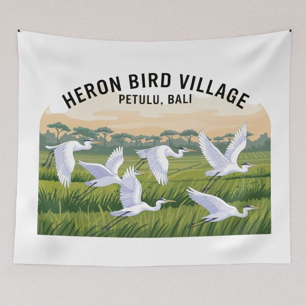 Item preview, Heron Bird Village – Petulu, Bali  designed and sold by Random Designs.