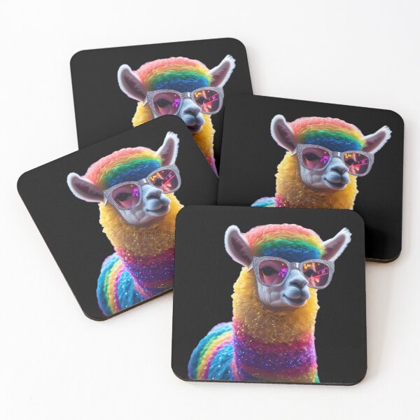 Item preview, Fabulous Rainbow Llama with Glitter Shades-1 designed and sold by SamartkitDesign.
