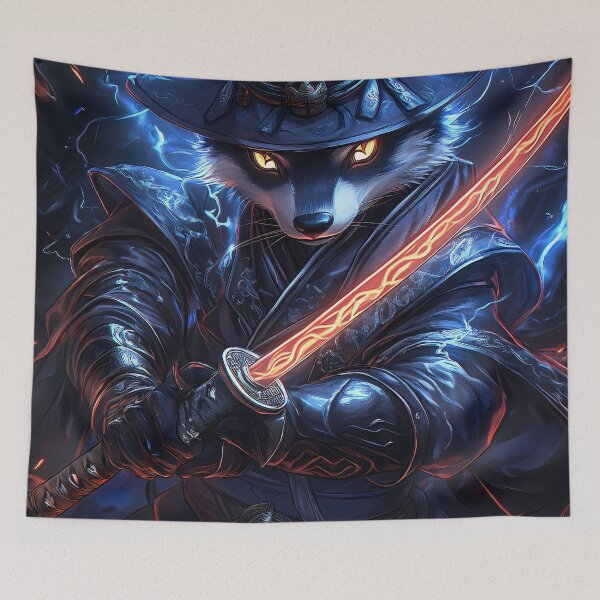 Item preview, Ronin Luminous Katana Electric Aura Skull Hat Night Assassin Mysterious designed and sold by Spraykart.