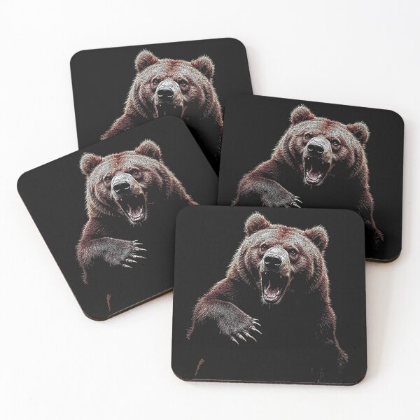 Item preview, Grizzly Bear Hiking Camping Vintage Angry Brown Bear designed and sold by JRRTs.