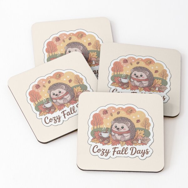 Item preview, Cozy Fall Days – Cute Hedgehog Autumn Sticker designed and sold by Nuist25.