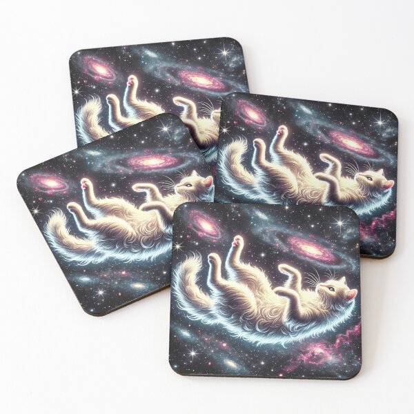 Item preview, Mysterious White Cat in Space designed and sold by FieldScent.