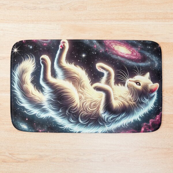 Item preview, Mysterious White Cat in Space designed and sold by FieldScent.