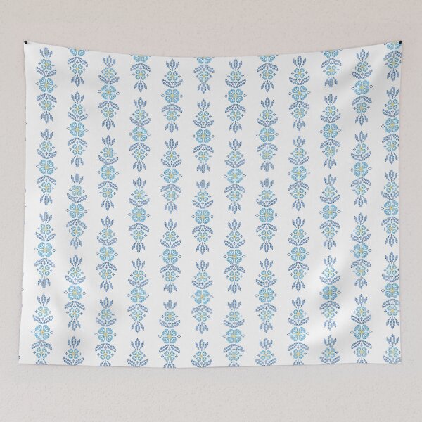 Item preview, Cross-stitch embroidery in Ukrainian folk style, 05 blue designed and sold by Slanapotam.