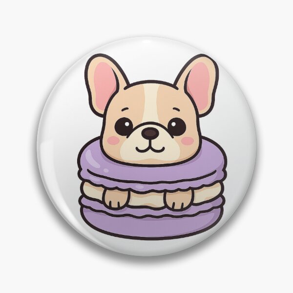 Item preview, Macaron Frenchie – Kawaii Dessert Dog in Pastel Cookie Shells designed and sold by Tripconic.