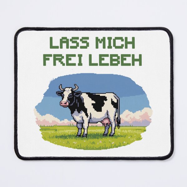 Item preview, Lass Mich Frei Leben - German Vegan Cow Pixel Art designed and sold by YNAMREG.