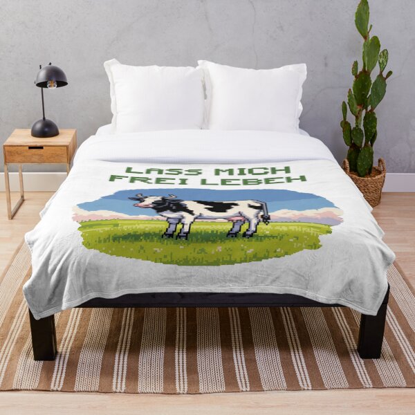 Item preview, Lass Mich Frei Leben - Pixel Art de vaca vegana alemana designed and sold by YNAMREG.