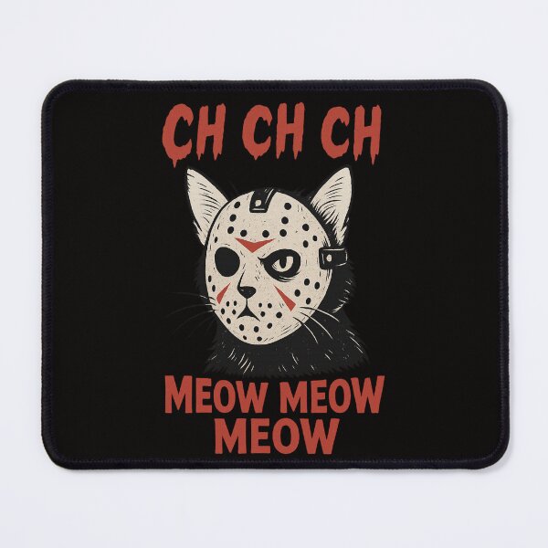 Item preview, "Ch Ch Ch Meow Meow Meow – Funny Horror Cat Retro Design" designed and sold by FrameFlow.