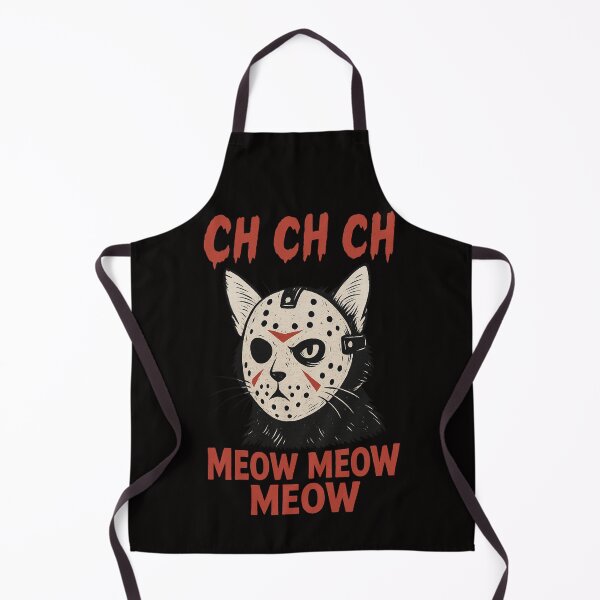 Item preview, "Ch Ch Ch Meow Meow Meow – Funny Horror Cat Retro Design" designed and sold by FrameFlow.