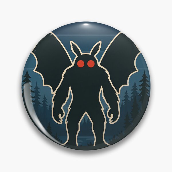 Artikelvorschau, Mothman Retro Forest Rotäugige Kryptidenlegende entworfen und verkauft von Kalaidax.