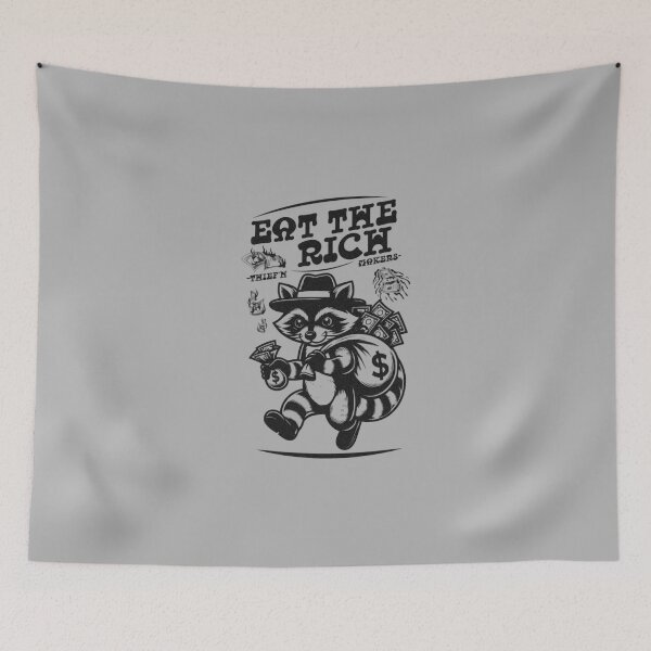 Item preview, Eat The Rich Money Bag Raccoon designed and sold by dudelinart.