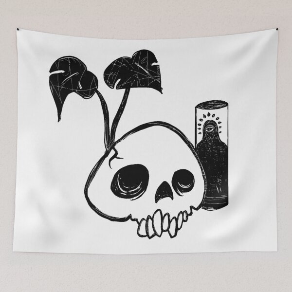 Item preview, Monstera, skull, votive designed and sold by AldoIzar.