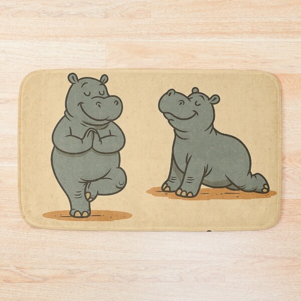 Item preview, Hippopotamus Yoga Workout designed and sold by Mauswohn.