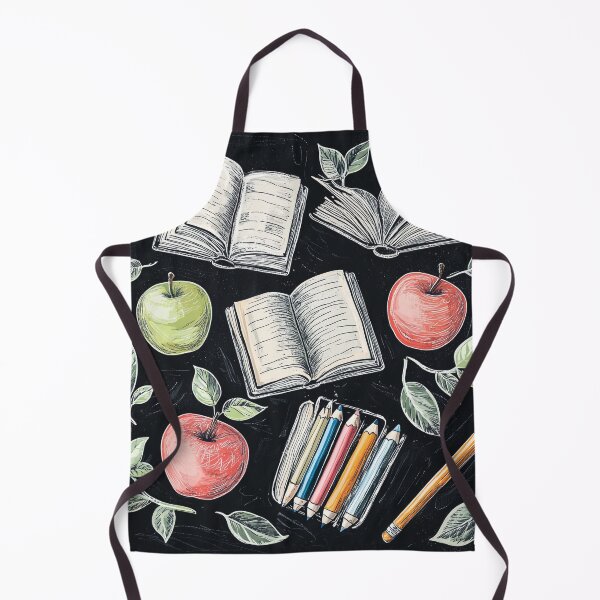 Item preview, Chalkboard Back to School Apple & Books Pattern designed and sold by PaintbrushPlace.