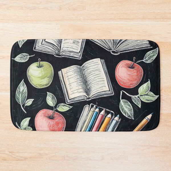 Item preview, Chalkboard Back to School Apple & Books Pattern designed and sold by PaintbrushPlace.