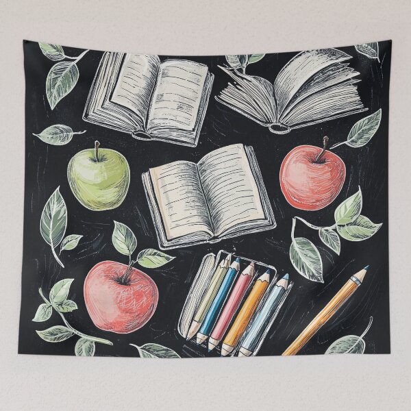 Item preview, Chalkboard Back to School Apple & Books Pattern designed and sold by PaintbrushPlace.