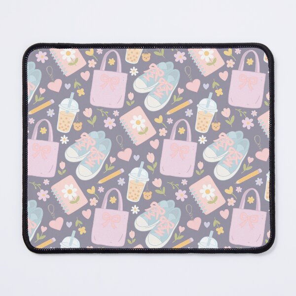Aperçu de l'œuvre Motif sans couture « Retour à l'école » : jolie écolière pastel, esthétique numérique | Retour à l'école kawaii créée et vendue par Sunnyneststudio.
