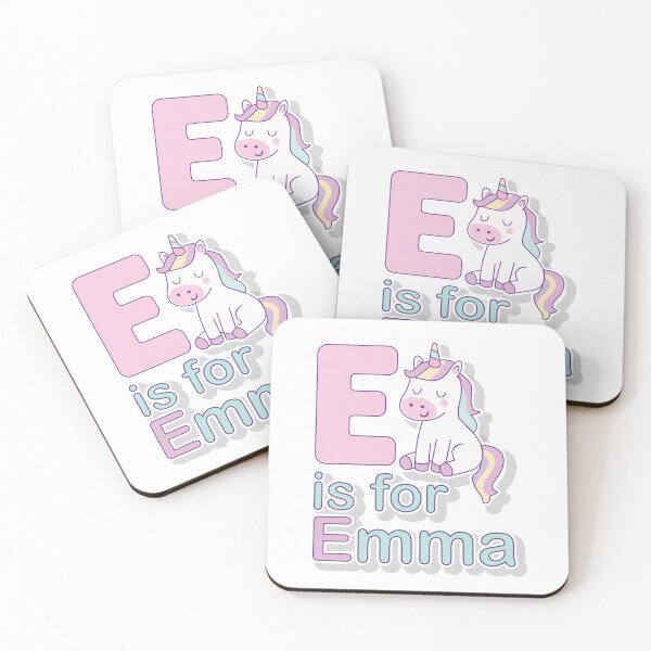 Item preview,  E is for Emma - Cute Unicorn Name Poster for Girls designed and sold by FilizDesigner.