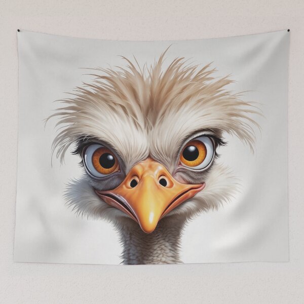 Item preview, Funny Ostrich, Quirky Bird Character designed and sold by QuirkySpark.