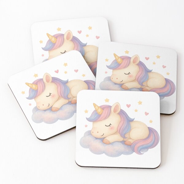 Item preview, Sleeping Unicorn on Cloud – Kawaii Watercolor Stickers Pastel designed and sold by Stickzebra-Art.