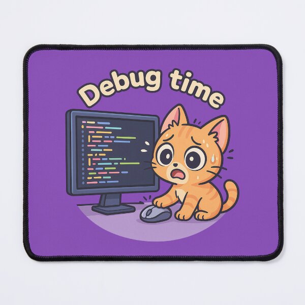 Item preview, Debug Time Cat Sticker designed and sold by Yuliya Brush.